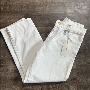 Gucci White Kids Jeans with Gold Button